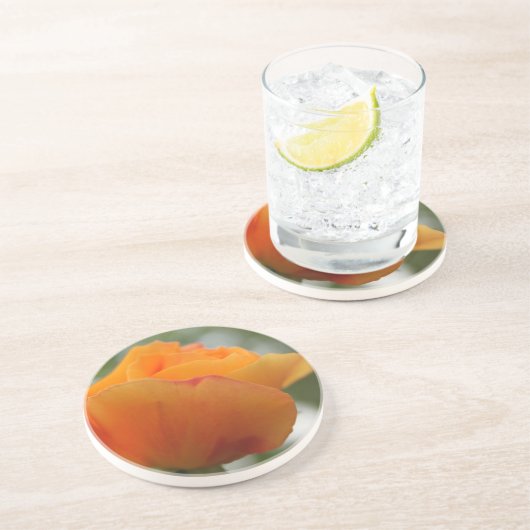 Schöne gelbe Rosenblütenfotografie. Getränkeuntersetzer (Seite)