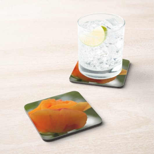 Schöne gelbe Rosenblütenfotografie. Getränkeuntersetzer (Rechte Seite)