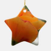 Schöne gelbe Rosenblütenfotografie. Keramik Ornament (Vorne)