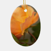 Schöne gelbe Rosenblütenfotografie. Keramik Ornament (Hinten)