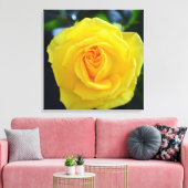 Schöne gelbe Rosenblütenfotografie. Leinwanddruck (Insitu (Wohnzimmer))