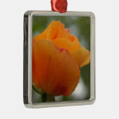 Schöne gelbe Rosenblütenfotografie. Silbernes Ornament (Rechts)