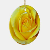 Schöne gelbe Rosenweihnachtsverzierung Keramik Ornament (Rechts)