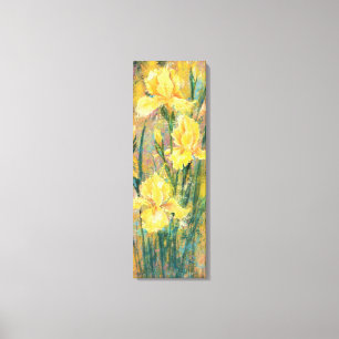 Schöne gelbe Schwertlilienblumen - Originalgemälde Leinwanddruck