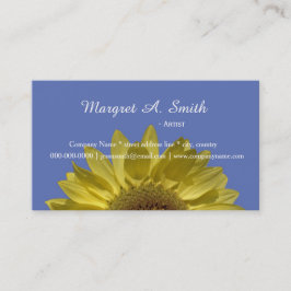 Schöne gelbe Sonnenblume in blau beruflich Visitenkarte