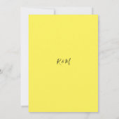 Schöne gelbe Sonnenblumen auf einem einfachen weiß Einladung (Rückseite)