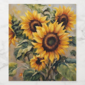Schöne gelbe Sonnenblumen Weinetikett (Einzelnes Label)