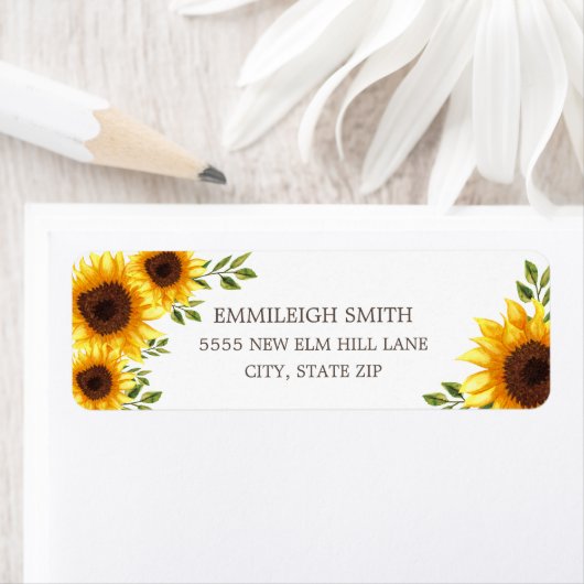 Schöne gelbe Sonnenblumen Weiß (Insitu)