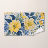 Schöne gelbe und blaue Blumen Badhandtuch Set (Handtuch)
