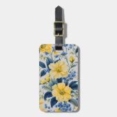 Schöne gelbe und blaue Blumen Gepäckanhänger (Vorderseite vertikal)