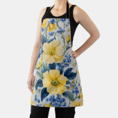 Schöne gelbe und blaue Blumen Schürze (InSitu)