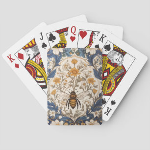 Schöne gelbe und blaue florale Vintage Biene Spielkarten
