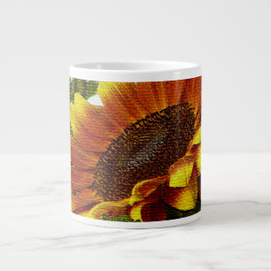 Schöne gelbe und orange Sonnenblume Jumbo-Tasse