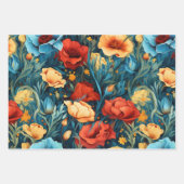 Schöne Gelbe und Rote Blume Botanische Schrift Geschenkpapier Set (Vorderseite 2)