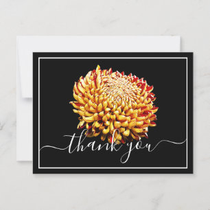 Schöne gelbe und rote Chrysanthema Vielen Dank Postkarte