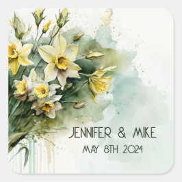 Schöne gelbe Wasserhaube Quadratischer Aufkleber