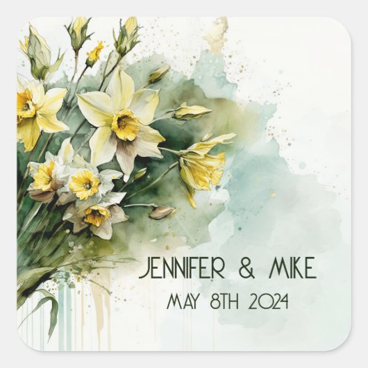 Schöne gelbe Wasserhaube Quadratischer Aufkleber (Vorderseite)