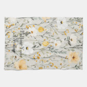 Schöne gelbe weiße Blumen Träume Geschirrtuch (Horizontal)