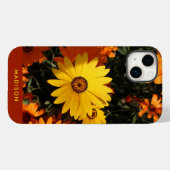 Schöne Gelborange Blume Individuelle Name Case-Mate iPhone Hülle (Rückseite (Horizontal))