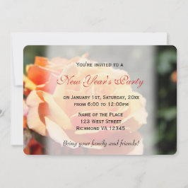 Schöne Gelbrose Blume Neujahr Party Einladung