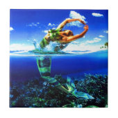 Schöne Gemälde der Meerjungfrau Fliese (Vorderseite)