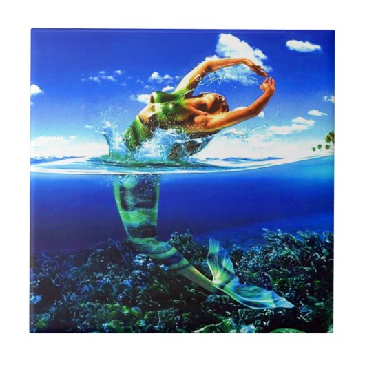 Schöne Gemälde der Meerjungfrau Fliese (Vorderseite)