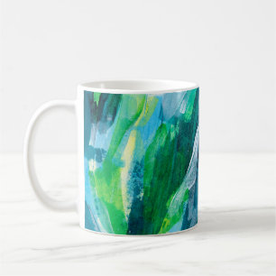 Schöne gemischte Medienmalerei. Trendy-Handmalerei Kaffeetasse