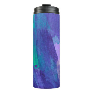 Schöne gemischte Medienmalerei. Trendy-Handmalerei Thermosbecher