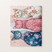 Schöne gemusterte Katzen Puzzle (Vertikal)