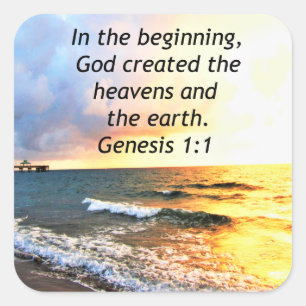 SCHÖNE GENESSE 1:1 BIBLE QUOTE DESIGN QUADRATISCHER AUFKLEBER