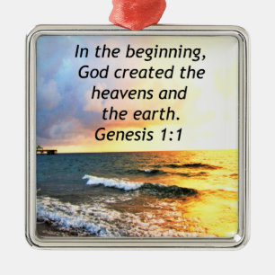 SCHÖNE GENESSE 1:1 BIBLE QUOTE DESIGN SILBERNES ORNAMENT
