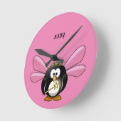 SCHÖNE GENTLE PINK WALL CLOCK MIT EINEM BILD VON RUNDE WANDUHR (Winkel)