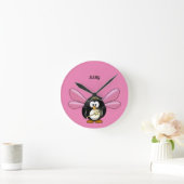 SCHÖNE GENTLE PINK WALL CLOCK MIT EINEM BILD VON RUNDE WANDUHR (Zuhause)
