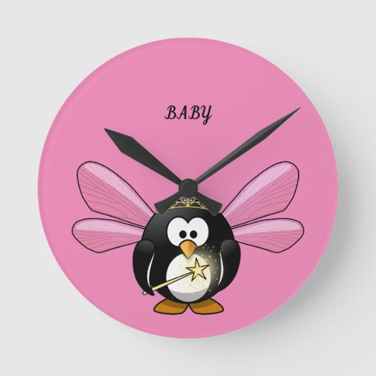 SCHÖNE GENTLE PINK WALL CLOCK MIT EINEM BILD VON RUNDE WANDUHR (Vorderseite)