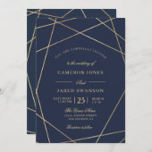 schöne geometrische Einladung (Vorne/Hinten)