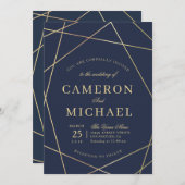 schöne geometrische Einladung (Vorne/Hinten)