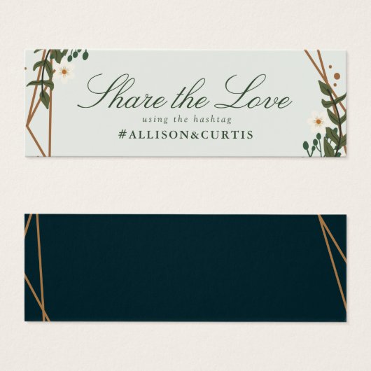 Schöne, geometrische Hochzeitskarte mit Blumenmust (Vorne & Hinten)