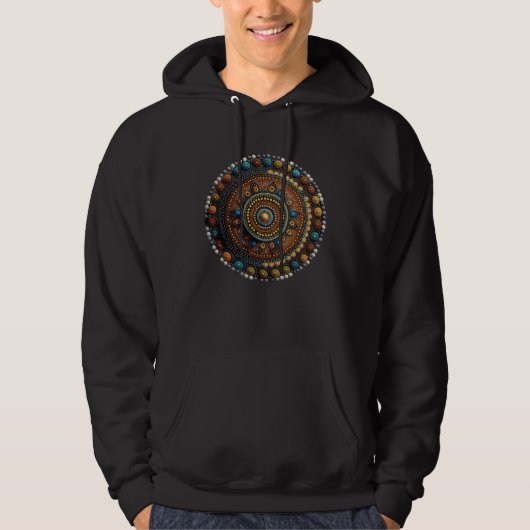 Schöne geometrische Punkt-Mandala Hoodie (Vorderseite)