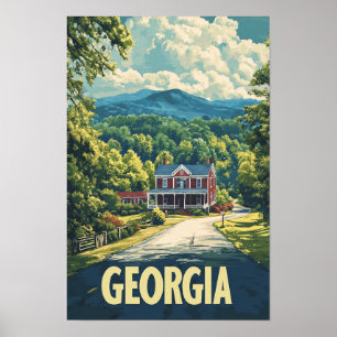 Schöne Georgia USA Vintage-Illustration Reise Poster