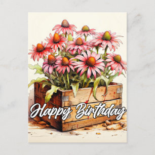 Schöne gepflanzte Asterblumen Postkarte