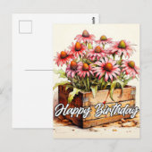 Schöne gepflanzte Asterblumen Postkarte (Vorne/Hinten)