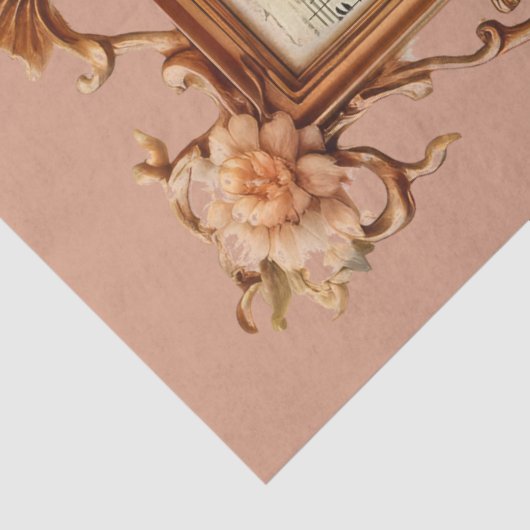 Schöne Gerahmte Blumenvogel & Käfigdekoupage Seidenpapier (Detail)