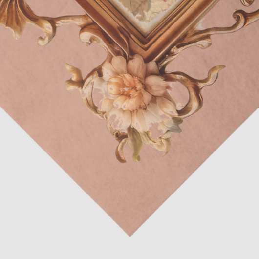 Schöne Gerahmte Blumenvogel & Käfigdekoupage Seidenpapier (Detail)