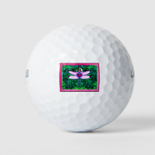 Schöne gerahmte „Crackel gerahmte Libelle“ Kunstwe Golfball