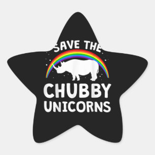 Schöne Gerettet Chubby Unicorns Rhino Lover Gesche Stern-Aufkleber