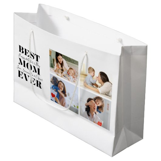 Schöne Geschenktasche zum Muttertag Große Geschenktüte (Vorderseite Schrägansicht)