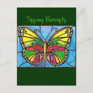 Schöne gestanzte Glass Butterfly Wasserfarbe Kunst Postkarte