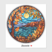 Schöne gestanzte Glass Fall Scene Decal Aufkleber (Blatt)