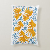 Schöne gestickte goldene Fische Dekokissen (Rückseite(Vertikal))