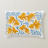 Schöne gestickte goldene Fische Dekokissen (Rückseite)